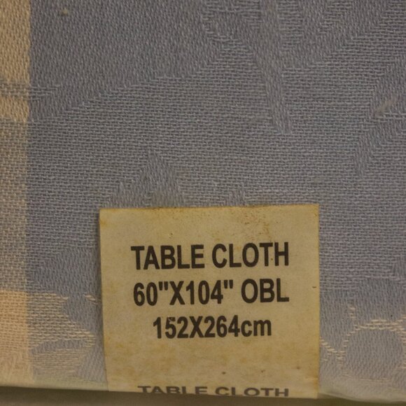Lintex Jacquard Oblong 60 x 104 Inches Blue Green Tablecloth 100% Cotton - Picture 2 of 6